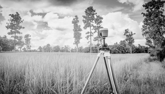 Surveying instrument and sunset horizon Stock Photo by ©lagereek 24634999